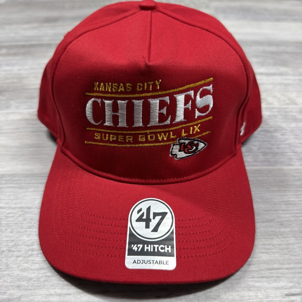 '47 Hitch Kansas City Chiefs Super Bowl LIX Adjustable Hat Red NFL‎ OSFM New